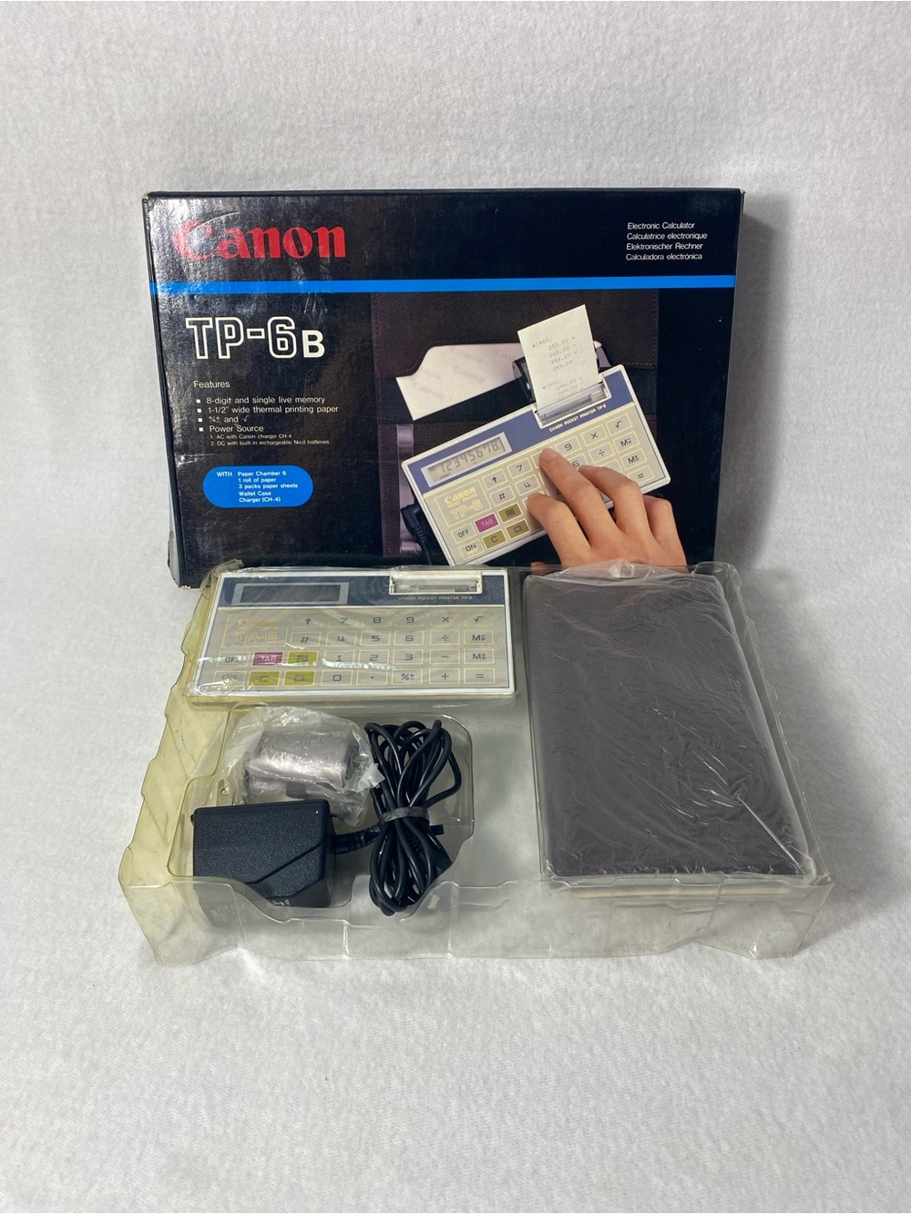Vintage Canon TP-6 B Calculator "Pocket Printer” New In Open Original Box